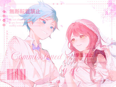 sketch color chest-up couple